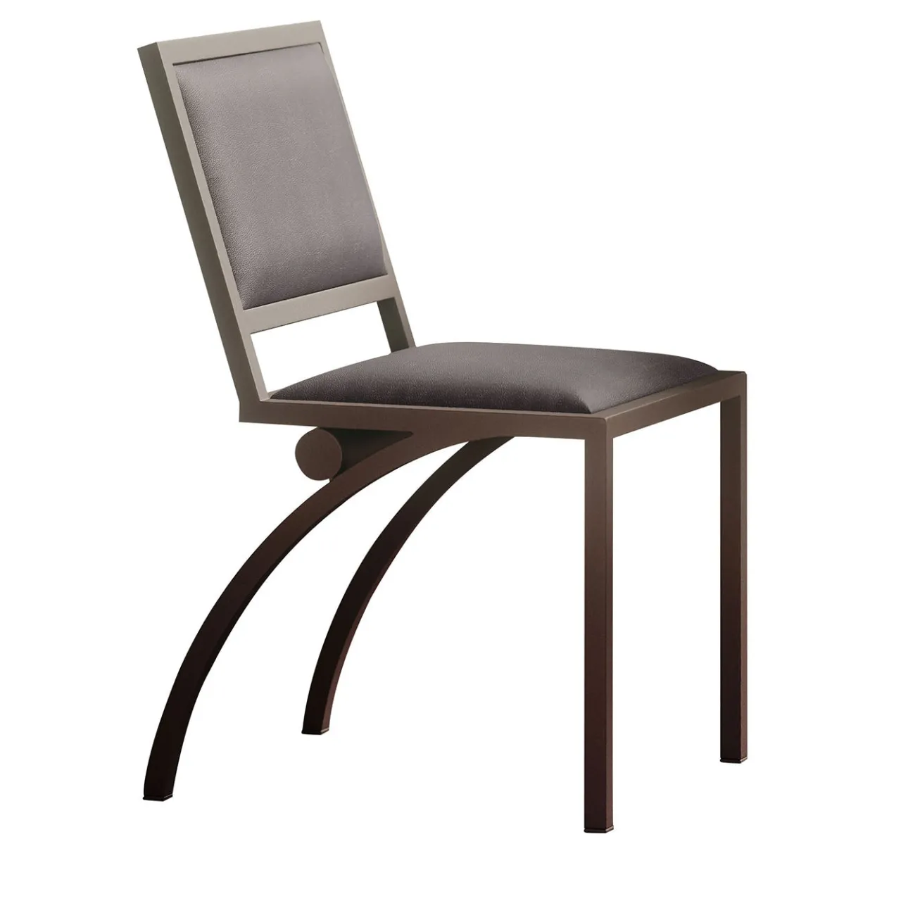 Tato Chairs<Cylindre Leather & Bronze Finish Iron Chair