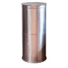 Caspal Side Tables<Cylindrical Silver Aluminum Display Pedestal