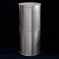 Caspal Side Tables<Cylindrical Silver Aluminum Display Pedestal