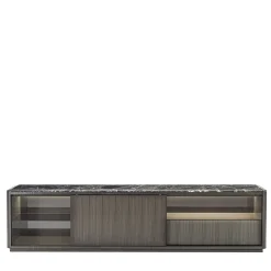 Carpanelli Sideboards Buffets<Dafne Dark Tay and Lepanto Marble Sideboard