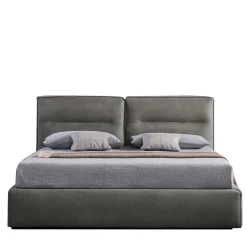 Bodema Beds<Dallas King-Size Gray Leather Bed