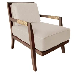 Garbarino Collections Lounge Chairs<Dan beige leather and ash wood Lounge Chair