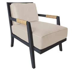 Garbarino Collections Lounge Chairs<Dan beige leather and black ash wood Lounge Chair