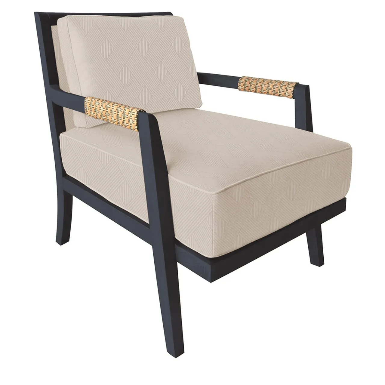 Garbarino Collections Lounge Chairs<Dan beige leather and black ash wood Lounge Chair