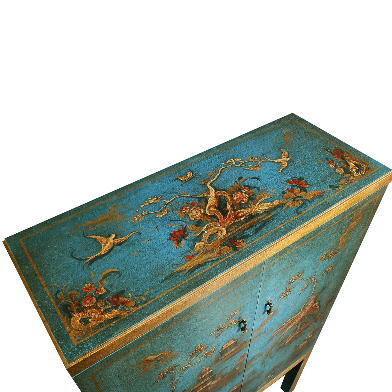 Spini Firenze Bar Cabinets<Dante Chinoiserie-Style Carved Wooden Bar Cabinet