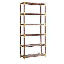 Molto Collectibles Bookcases<Dark Bamboo With Brass Fittings Bookcase