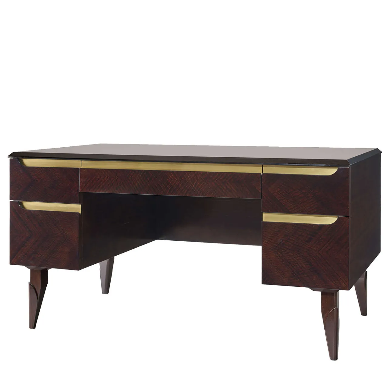 Guerra Vanni Desk & Writing Tables<Dark Eucalyptus Writing Desk with Brass Handles