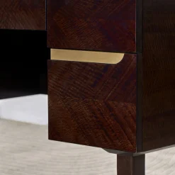 Guerra Vanni Desk & Writing Tables<Dark Eucalyptus Writing Desk with Brass Handles