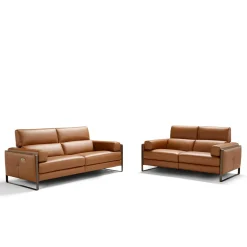 Franco Ferri Sofas<Daunia Brown Leather 3-Seater Sofa