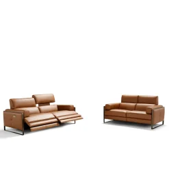 Franco Ferri Sofas<Daunia Brown Leather 3-Seater Sofa