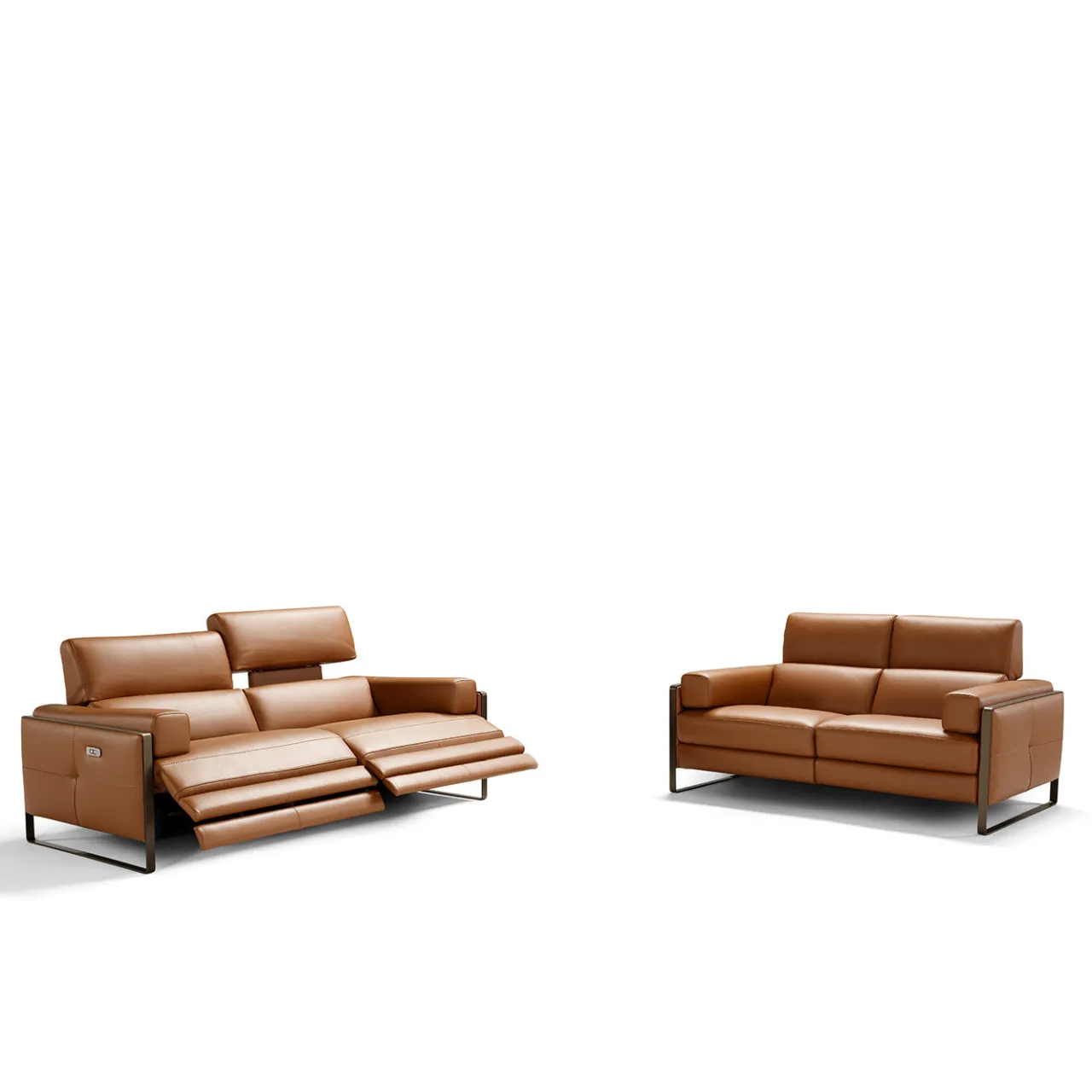 Franco Ferri Sofas<Daunia Brown Leather 3-Seater Sofa