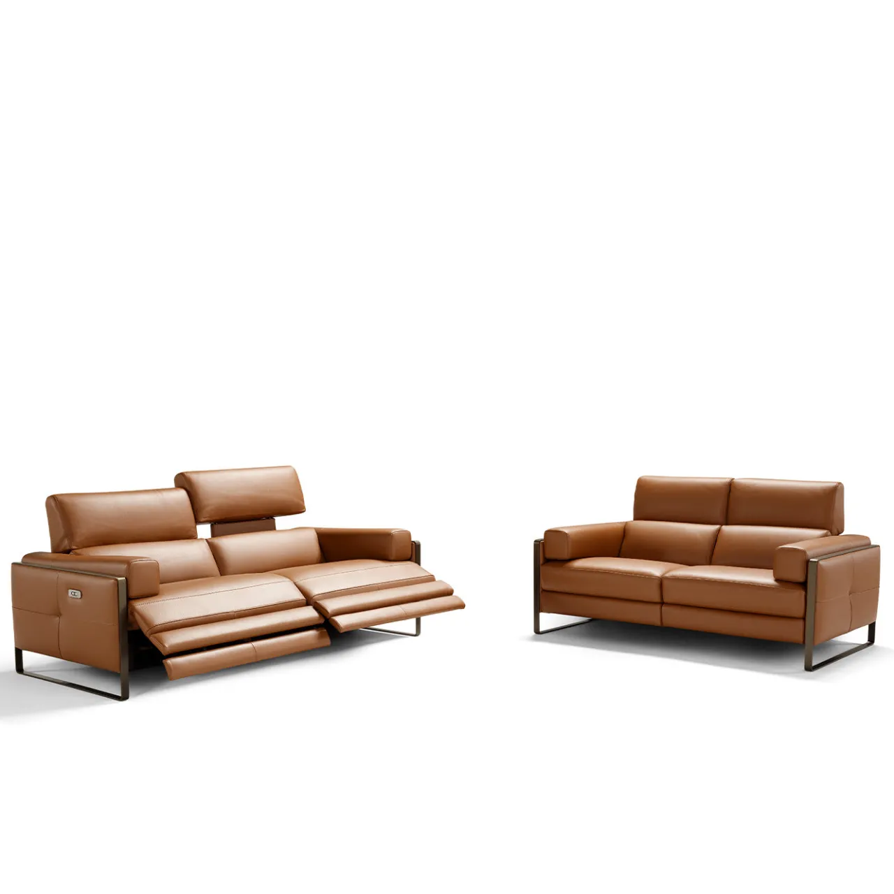 Franco Ferri Sofas<Daunia Brown Leather 3-Seater Sofa