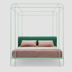 Lispi Beds<Dehors Mint-Green Iron Canopy Double Bed by Matteo Ragni