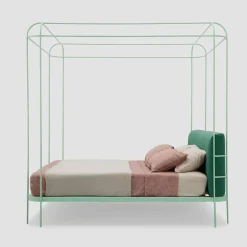 Lispi Beds<Dehors Mint-Green Iron Canopy Double Bed by Matteo Ragni