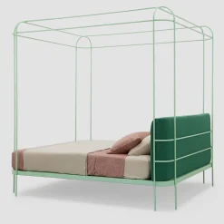 Lispi Beds<Dehors Mint-Green Iron Canopy Double Bed by Matteo Ragni