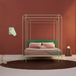 Lispi Beds<Dehors Mint-Green Iron Canopy Double Bed by Matteo Ragni