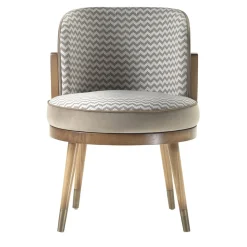 Morello Gianpaolo Lounge Chairs<Delphi Zig-Zagged-Patterned Walnut Chair