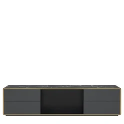 Living Couture Sideboards Buffets<Desirè Marble Top Sideboard with Leather Drawers
