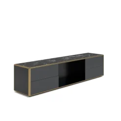 Living Couture Sideboards Buffets<Desirè Marble Top Sideboard with Leather Drawers