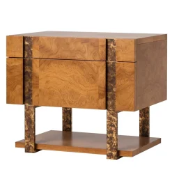 Mantellassi 1926 Nightstands<Diadema Bedside table in myrtle briarwood veneer stained in walnut