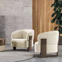 Meroni & Colzani Armchairs<Diamante Glamour Beige Fabric Armchair Designed by Marco Piva