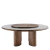 Durame Dining Tables<Diamante Round Canaletto & Carrara Marble Table with Lazy Susan