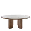 Durame Dining Tables<Diamante Round Canaletto & Carrara Marble Table