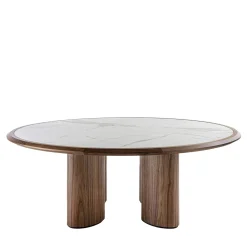 Durame Dining Tables<Diamante Round Canaletto & Carrara Marble Table