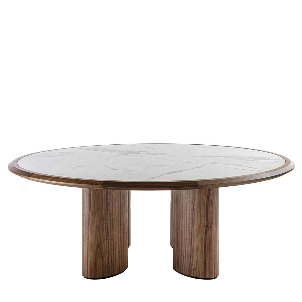 Durame Dining Tables<Diamante Round Canaletto & Carrara Marble Table