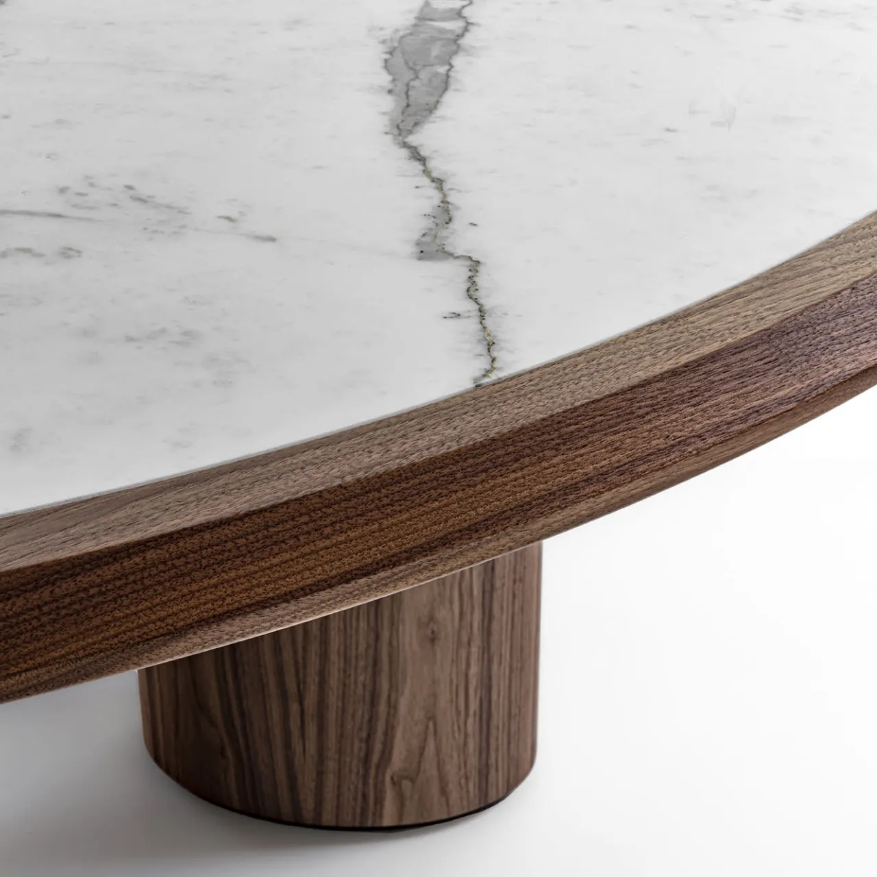 Durame Dining Tables<Diamante Round Canaletto & Carrara Marble Table