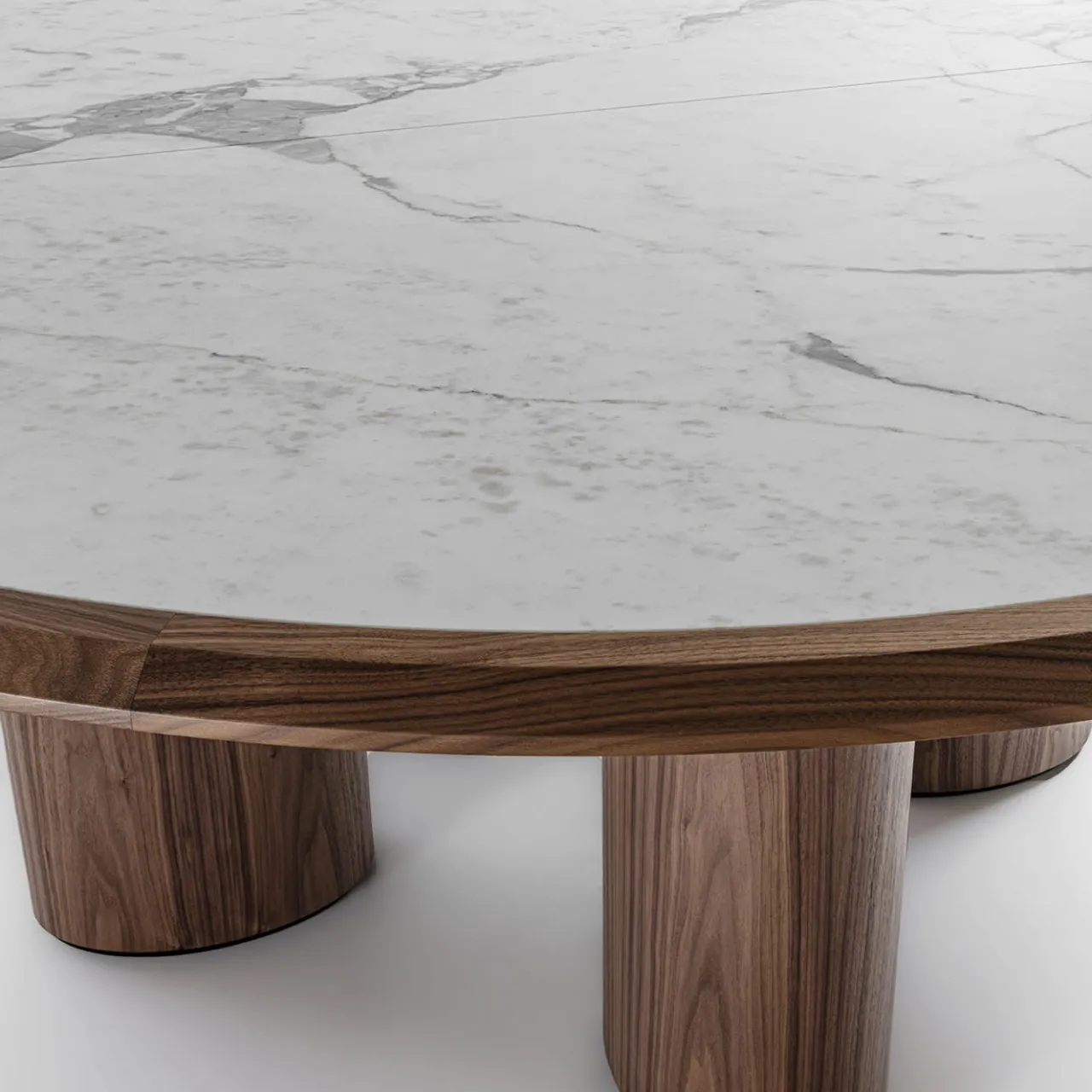 Durame Dining Tables<Diamante Round Canaletto & Carrara Marble Table