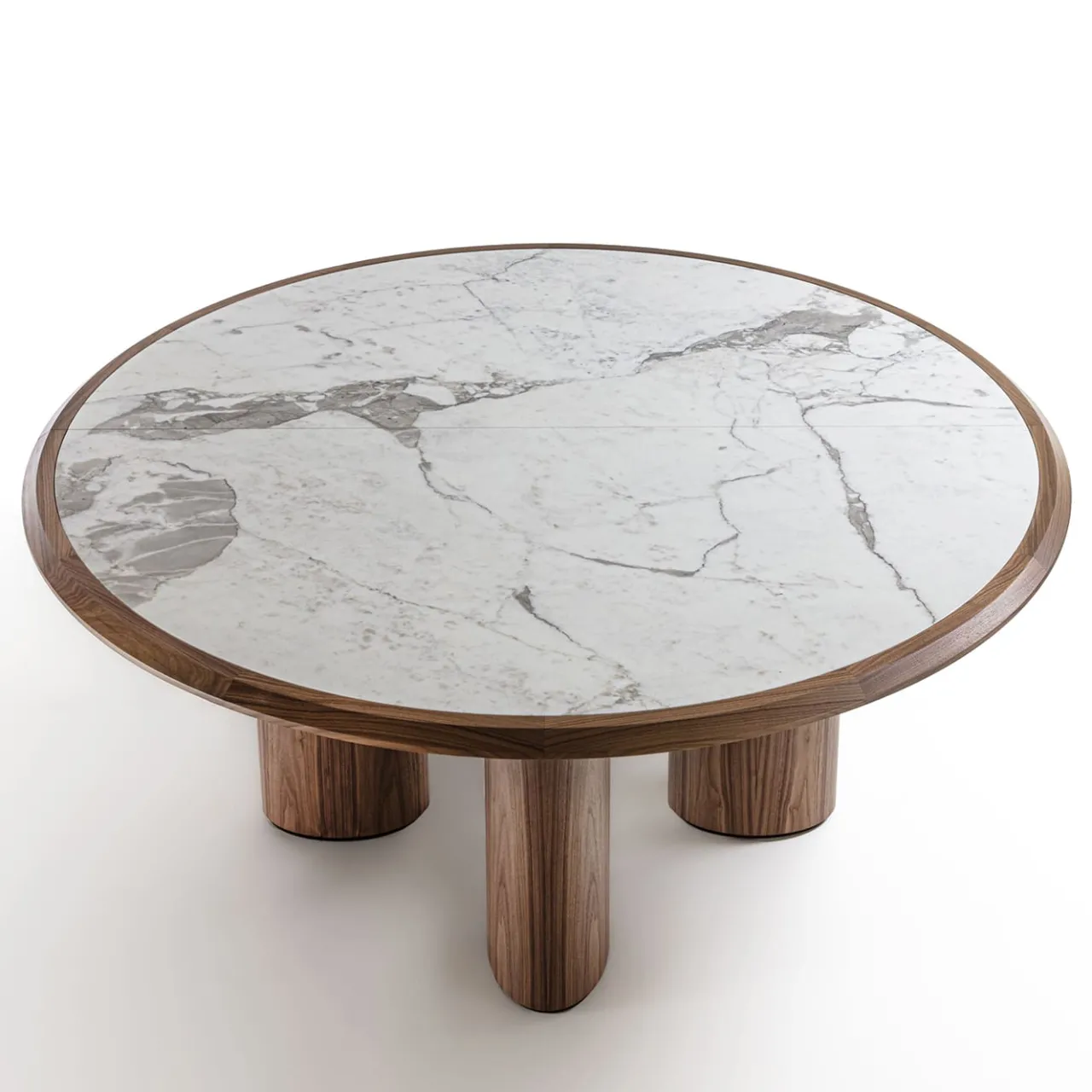 Durame Dining Tables<Diamante Round Canaletto & Carrara Marble Table