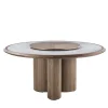Durame Dining Tables<Diamante Table with Carrara Marble Top & Wooden Lazy Susan