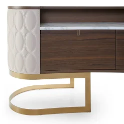 Franco Bianchini Bar Cabinets<Diamond Bar Cabinet in Matte Canaletto Walnut with Carrara Marble