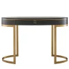 Franco Bianchini Consoles<Diamond Console in Slate Wood and Bronzed Metal