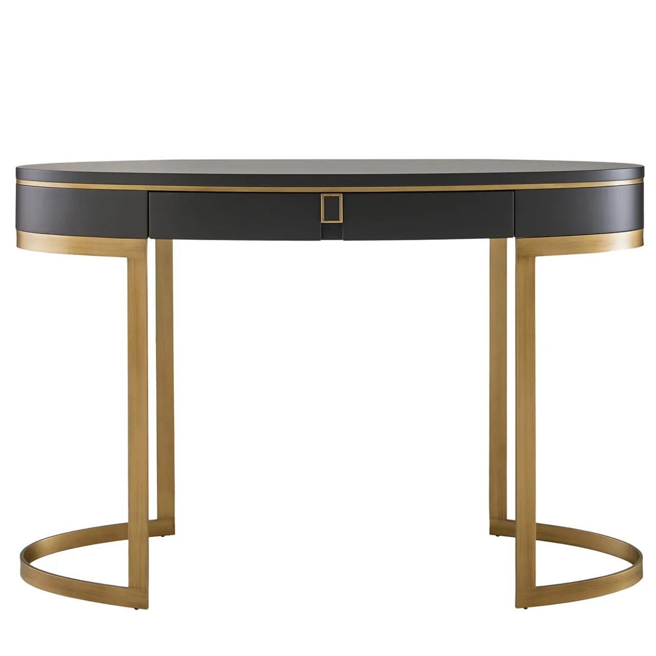 Franco Bianchini Consoles<Diamond Console in Slate Wood and Bronzed Metal