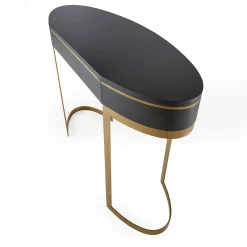 Franco Bianchini Consoles<Diamond Console in Slate Wood and Bronzed Metal