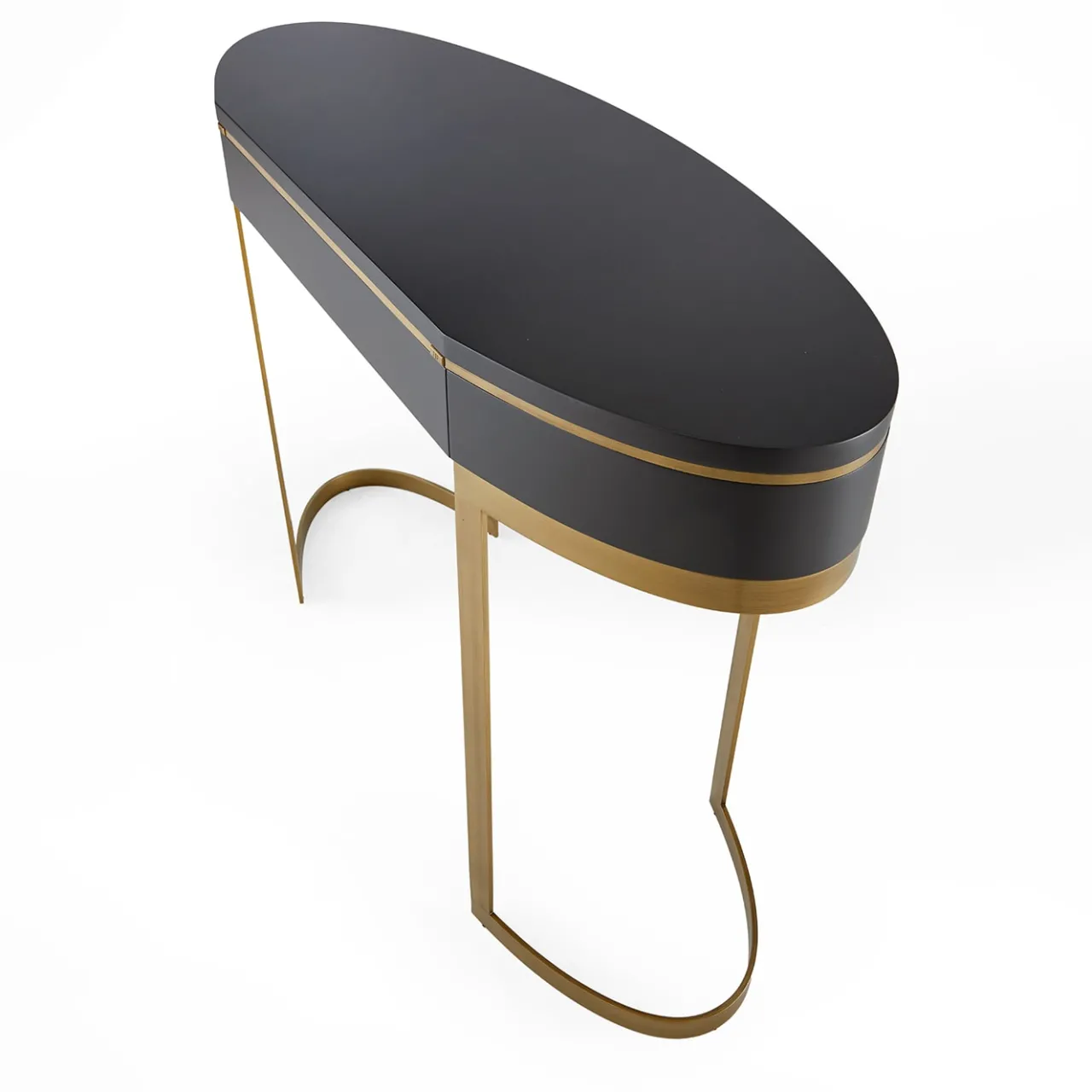 Franco Bianchini Consoles<Diamond Console in Slate Wood and Bronzed Metal