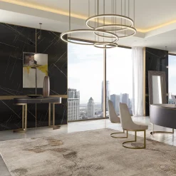 Franco Bianchini Consoles<Diamond Console in Slate Wood and Bronzed Metal
