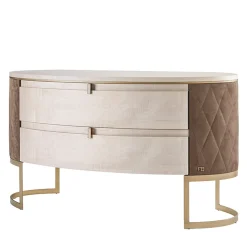 Franco Bianchini Dressers<Diamond Dresser in Sicomoro Frisè with Quilted Microfiber