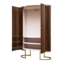 Franco Bianchini Cabinets<Diamond Wardrobe in Sucupira Wood with Gloss Finish