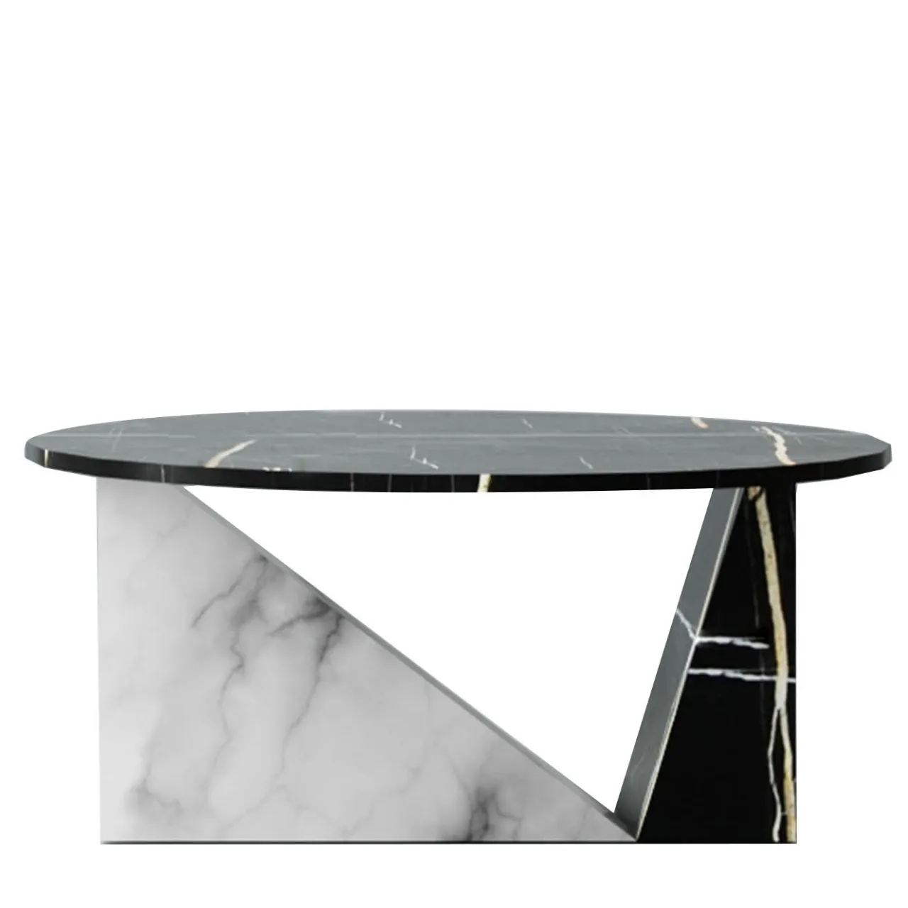 Dimarmo Coffee Tables<Dieus Table in White Carrara and Sahara Noir Marbles by Sissy Daniele