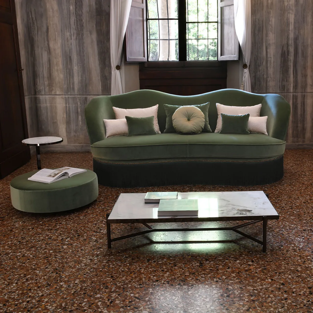 Domingo Salotti Sofas<Dione Green 3-Seater Sofa