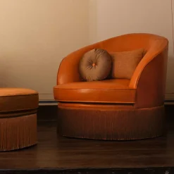 Domingo Salotti Armchairs<Dione Large Red Leather Armchair
