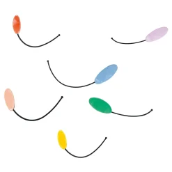 ZeNA Coat Stands<Divertissement Set of 6 Polychrome Ceramic & Metal Hooks