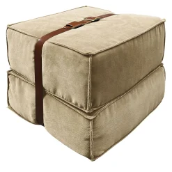 DLA Design Lab Ottomans & Poufs<Docker Beige Velvet Pouf