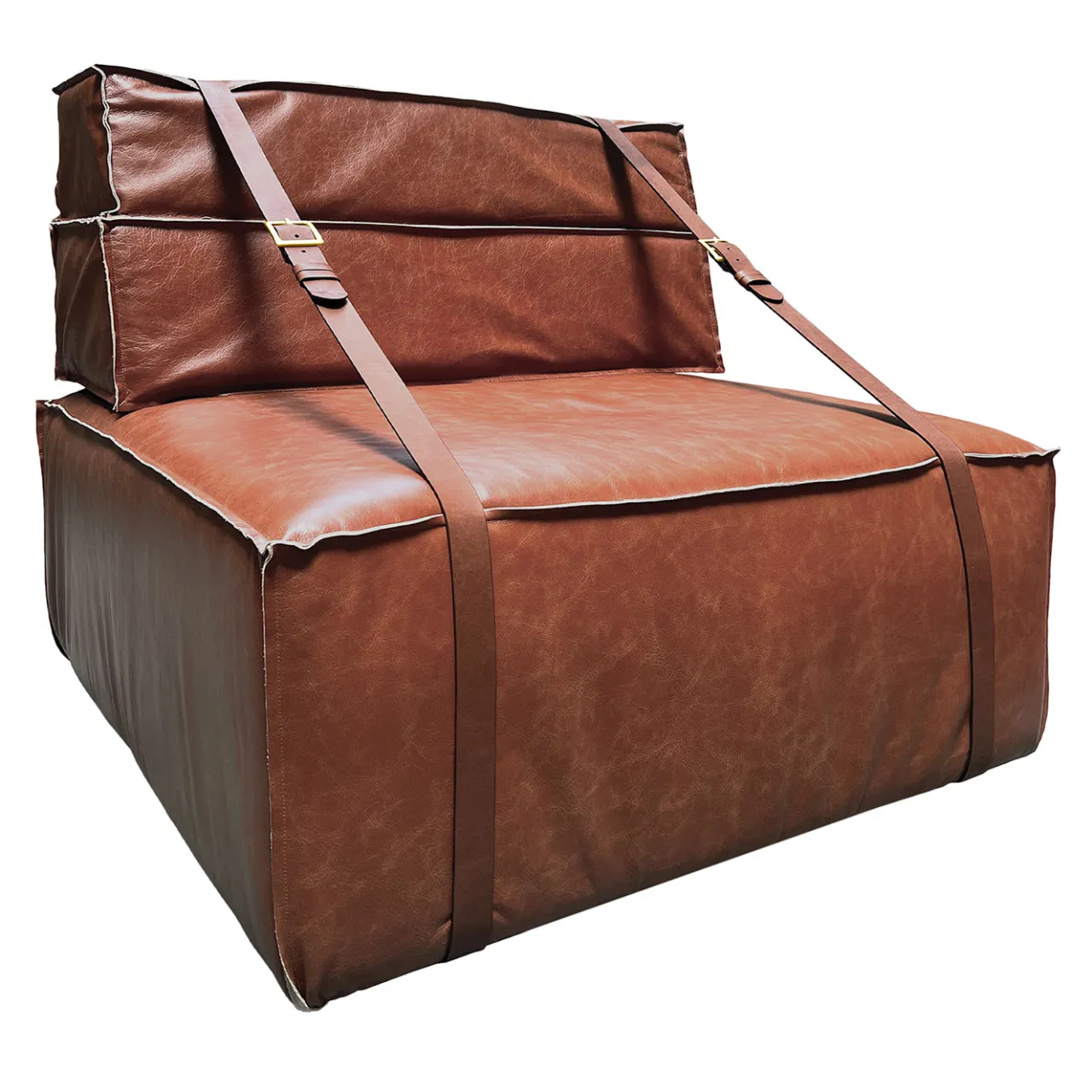 DLA Design Lab Armchairs<Docker Cognac Brown Leather Armchair