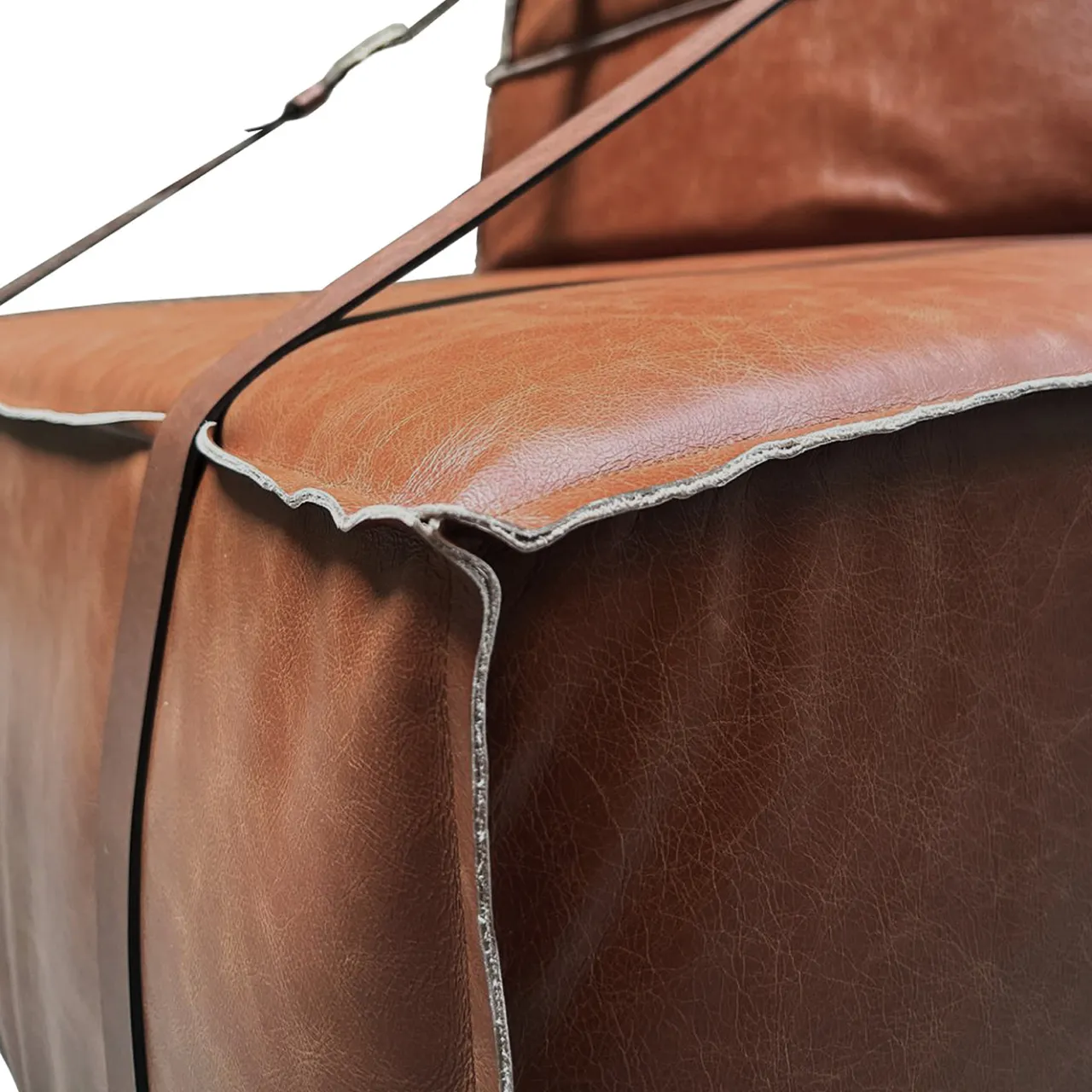 DLA Design Lab Armchairs<Docker Cognac Brown Leather Armchair