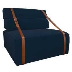 DLA Design Lab Armchairs<Docker Navy Blue Velvet Armchair
