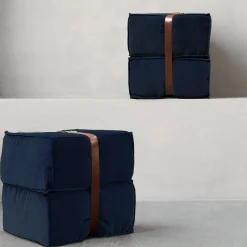 DLA Design Lab Ottomans & Poufs<Docker Navy Velvet Pouf